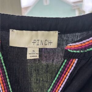 Pinch Black Tunic dress with Multicolor Trim